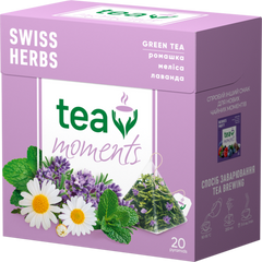 Чай зелений 34г (1.7г*20), пірамідки, "Swiss Herbs", Tea Moments