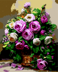 Картина за номерами "Кошик з трояндами", 40*50, ART Line