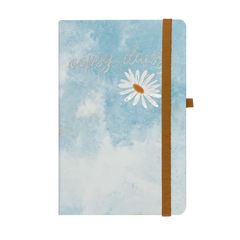 Книжка записна CARINO, на гумці, 136х207мм, 96 арк., кліт., офсет крем., тв.лам.обкл., блакитна