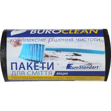Пакеты для сміття 35л/50шт, Eurostandart, міцні, чорні BuroClean