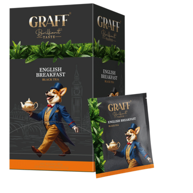Чай чорний байховий 40г (2г*20), сашет, " English Breakfast", GRAFF