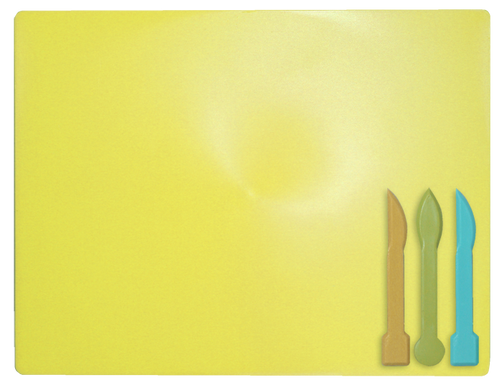 Дошка для пластиліну + 3 стеки для ліплення, жовта