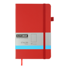Книга записна ETALON 125*195, 96 аркушів, крапка, обкладинка штучна шкіра, червоний