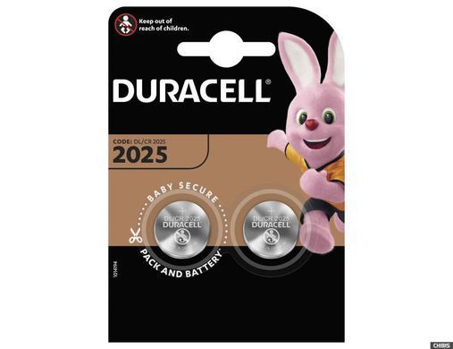 DURAСELL плоскі бат. літієві 3V спец. 2025 2шт Китай