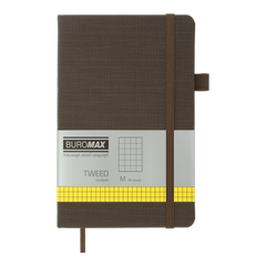 Книга записна TWEED 125*195, 96 аркушів, клітинка, обкладинка штучна шкіра, сірий