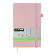 Книга записная ETALON 125*195, 96 листов, чистый блок, обложка искуственная кожа, рожевий