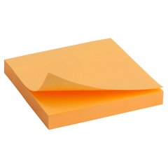 Блок бумаги с липким слоем 75x75 мм,100 листов, ярко-оранж