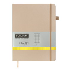 Книга записна ETALON 190*250, 96 аркушів, клітинка, обкладинка штучна шкіра, золотий