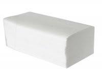 Рушники паперові целюлозні V-подібні 21х19 см, 150 аркушів, двошарові білі PAPERO