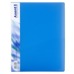 Папка с прижимом, A4, прозрачная синяя