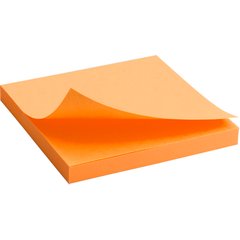 Блок бумаги с липким слоем 75x75 мм, 80 листов, ярко-оранж