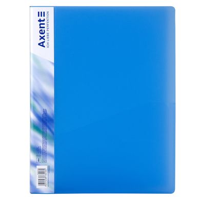 Папка с прижимом, A4, прозрачная синяя