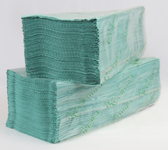 Полотенца бумажные макулатурные V-образные , 23х25 см, 170 листов, зеленый КОХАВИНКА