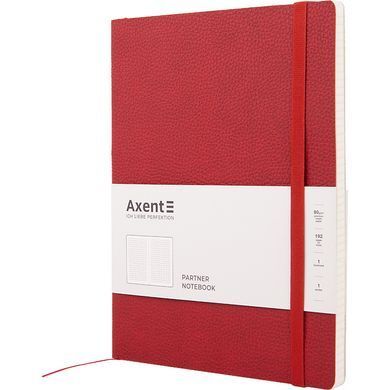 Книга записна Partner Soft L, 190*250, 96 арк, кліт, червон