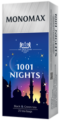 Чай бленд чорного та зеленого 37,5г (1.5г*25), пакет, 1001 NIGHTS, МОNОМАХ