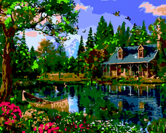 Картина за номерами "Будиночок у лісі", 40*50, ART Line