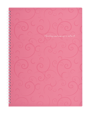 Зошит для нотаток BAROCCO, А4, 80 аркушів, клітинка, пластикова обкладинка, рожевий