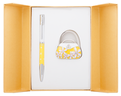 Набір подарунковий "Sense": ручка кулькова + гачок д/ сумки, жовтий