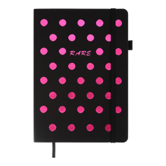 Блокнот діловий RARE А5, 96 аркушів, чистий (черн. бум.), обкладинка штучна шкіра, рожевий