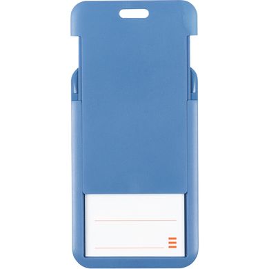 Бейдж-слайдер вертикальний, димчастий синій, 4500V (54*85мм)