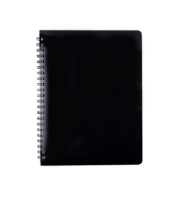Зошит для нотаток GLOSS, А6, 80 арк., клітинка, пласт. обкладинка, чорний