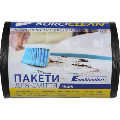 Пакеты для мусора 35л/100шт EuroStandart, прочные, черные BuroClean