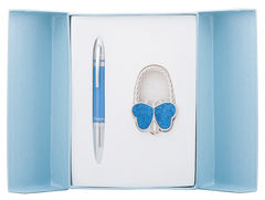 Набір подарунковий "Lightness": ручка кулькова + гачок д/ сумки, синій