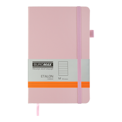 Книга записна ETALON 125*195, 96 аркушів, лінія, обкладинка штучна шкіра, рожевий