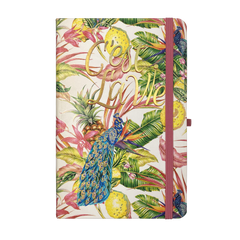 Книжка записная TROPICAL, на резинке, 136х207мм, 96 л., клетка., офсет крем., тв.лам.обл., персико