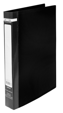 Папка пластикова, JOBMAX, 2 R-образних кільця, А4, ширина торця 25 мм, чорна