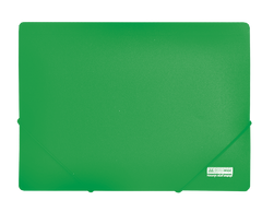 Папка на резинках, JOBMAX, А4, непрозр.пластик, зеленая