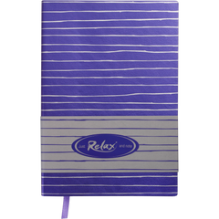 Блокнот деловой RELAX, А5, 96 листов, линия, фиолет., искуственная кожа