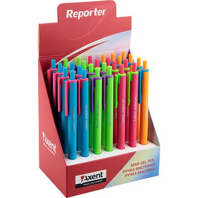 Ручка масляна автоматична Reporter Color, синя