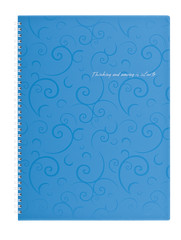 Тетрадь для записей BAROCCO, А4, 80 листов, клетка, пластиковая обложка, голубая