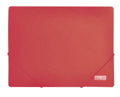 Папка на резинках, JOBMAX, А4, непрозр.пластик, красная