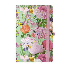 Книжка записна TROPICAL, на гумці, 136х207мм, 96 арк., кліт., офсет крем., тв.лам.обкл., бірюзова