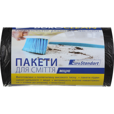 Пакеты для сміття 60л/40шт, Eurostandart, міцні, чорні BuroClean