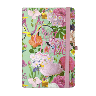 Книжка записна TROPICAL, на гумці, 136х207мм, 96 арк., кліт., офсет крем., тв.лам.обкл., бірюзова