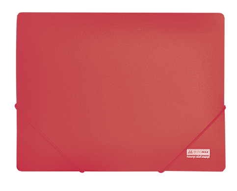 Папка на гумках, JOBMAX, А4, непрозор. пластик,червона