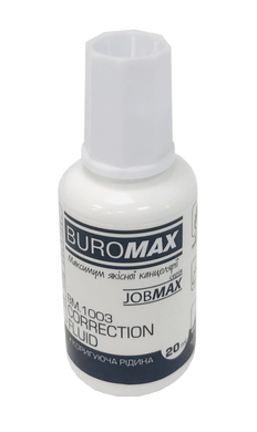 Корректирующая жидкость с кисточкой, JOBMAX, 20 мл