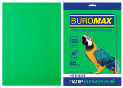 Папір кольоровий INTENSIVE, зелений, 50 арк., А4, 80 г/м²