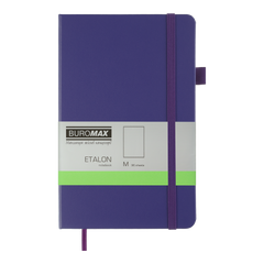 Книга записна ETALON 125*195, 96 аркушів, чистый блок, обкладинка штучна шкіра, фіолетовий