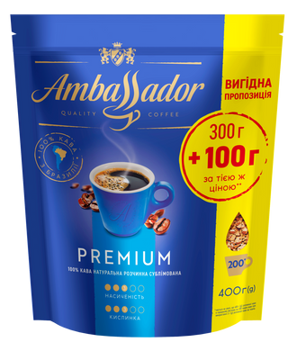 Кава розчинна Ambassador Premium, пакет 400*14