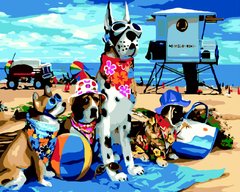 Картина за номерами "Песики на пляжі", 40*50, ART Line