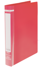 Папка пластикова, JOBMAX, 2 R-образних кільця, А4, ширина торця 25 мм, червона