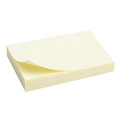 Блок паперу з клейким шаром 50x75мм, 100 аркушів, жовт