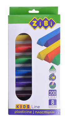 Пластилін 8 кольорів, 200 г, KIDS Line
