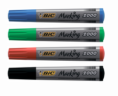 Набір маркерів перманентних, 4 кольори (чорний, синій, зелений, червоний)