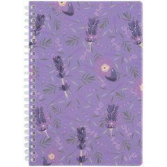 Блокнот на спіралі пласт. обкл., А5, 80 арк.,кл., Lavender 2