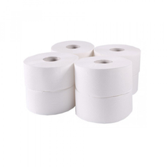 Папір туалетний целюлозний "Джамбо BASIC", 120м, 2-х слойний, 8 рулонів, на гільзі, біла TISCHA PAPIER